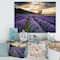 Designart - Sunrise & Dramatic Clouds Over Lavender Field VII - Farmhouse Canvas Wall Art Print